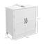 Meuble-lavabo de salle de bain, meuble-lavabo piédestal avec tablette réglable, blanc