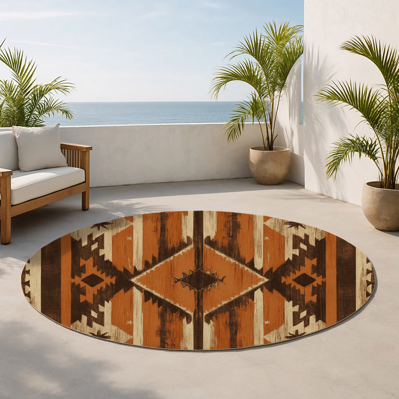 Tapis intérieur et extérieur Sunset Embers, Round 5'