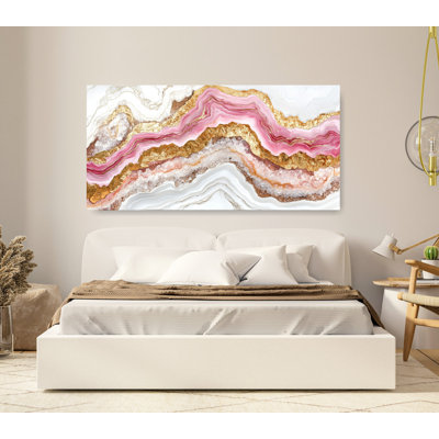 Pink Geode Wall Art Extra Large Canvas