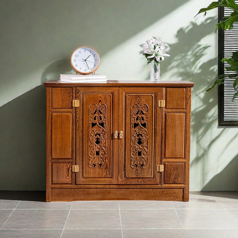 15 Pair Solid Wood Shoe Storage Cabinet