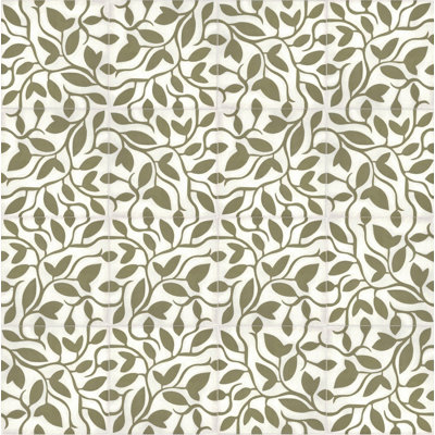Fine Vine 8" x 8" Cement Patterned/Concrete Look Wall & Floor Tile
