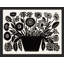 "Silhouette florale en noir et blanc avec motif graphique audacieux et minimaliste" sur papier-98267536-98267535