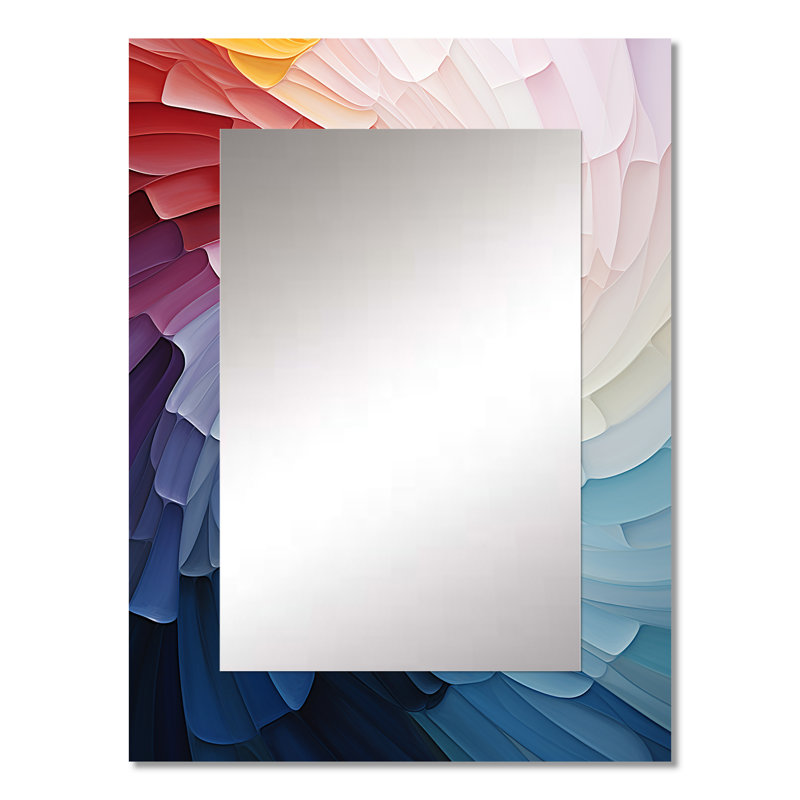 Arc-en-ciel coloré de simplicité - miroir décoratif arc-en-ciel, miroir mural traditionnel, impression d'art en métal