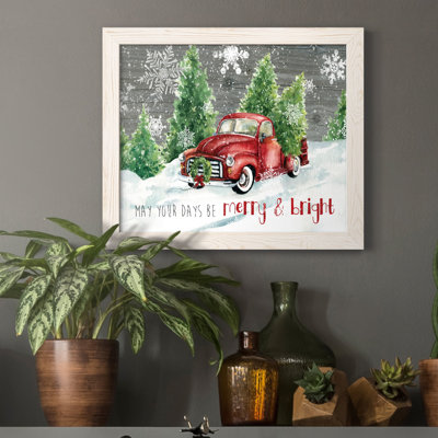 «Merry and Bright Christmas Truck», reproduction d'impression sur toile