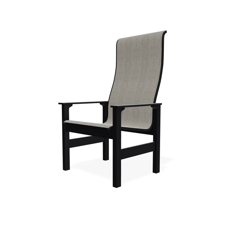 Leeward Polymer Outdoor Lounge Chair, Black, Alloy Sunbrella®