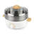 Aroma Housewares AMC-130 Whatever Pot, Indoor Grill, Hot Pot with Glass Lid, Bamboo Handles, 2.5L, Stainless Steel/White