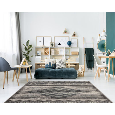 Tapis gris et bleu Miche Wabun