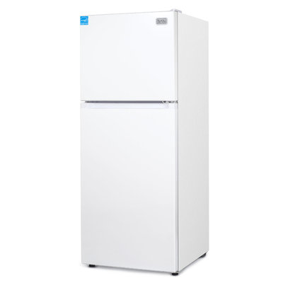 Black+Decker 10.5 Cu. Ft. Top Mount Refrigerator with Freezer, 2 Door Refrigerator with Top Freezer and Electronic