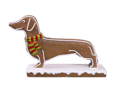 Statue de chien Amala en pain d'épice surdimensionné