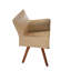 Fauteuil d'appoint en cuir recyclé avec structure en bois de frêne Ronks, crème, 20 po-1351781039
