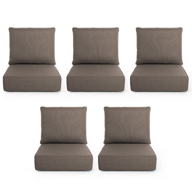 6" Thick Outdoor Cushions 22X24x6, Deep Seat Patio Cushions With Removable Cover, Waterproof & Fade Resistant Replacement For Wicker Chair, Loveseat, Sofa