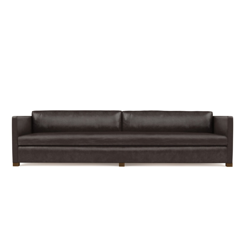 Madison Sofa, 33" H x 120" W x 41" D, Vintage Leather Chocolate, Weathered