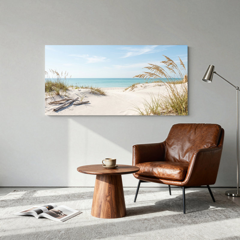 Ensemble de 1 tableau sur toile représentant des dunes de plage, 32“W x 16”H, Wrapped Canvas