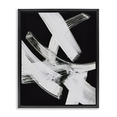 «Curved Chaotic Brushstrokes», art mural encadré flottant par Susan Jill