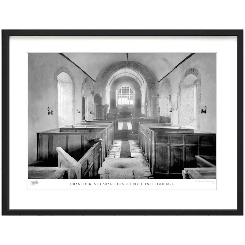 Crantock, St Carantocs Church, Interior 1894 - Single Picture Frame Print, 60cm H x 80cm W x 2.3cm D