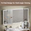 Miroir mural pliable à trois volets avec rétroéclairage, miroir grossissant 10x, gradateur, désembueur-111660104