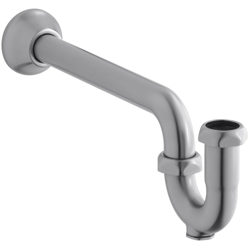 Soupape en "p" ajustable avec sortie de tuyaux, Chrome brossé
