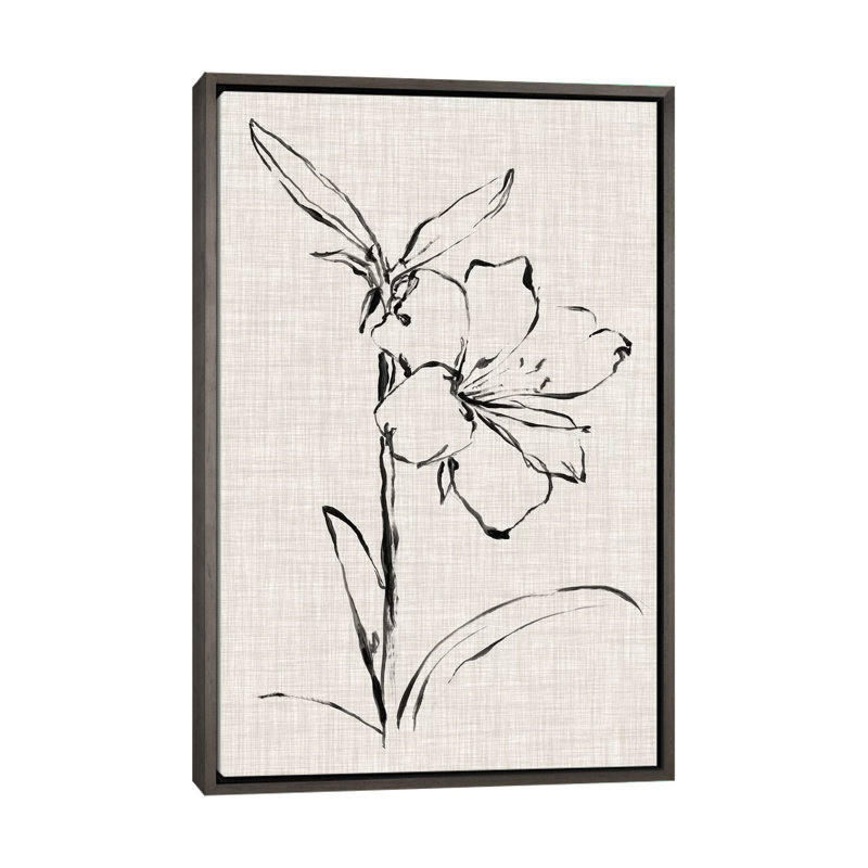 "Floral Ink Study I" par Ethan Harper, reproduction d’art sur toile, H 26 po x l 18 po x 1,5 po, Aucun mat