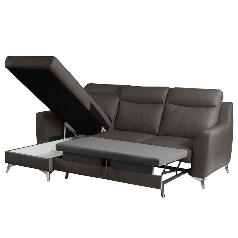 Fabiha 3 Seater Sofa Bed, Left Hand Facing, Dark Brown