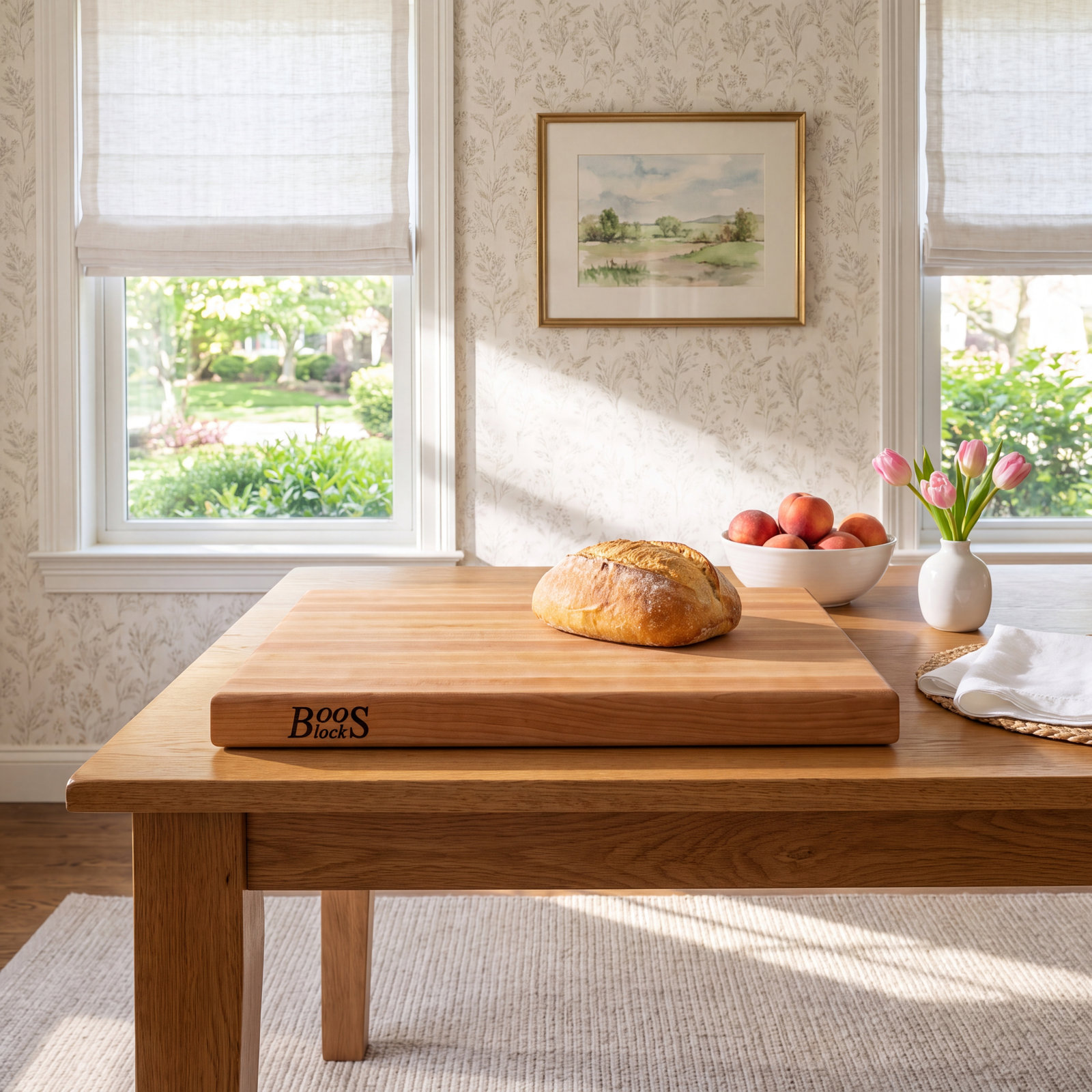 John Boos Edge Grain Reversible Cutting Board, 24" L x 18" W x 2.25" D, Cherry