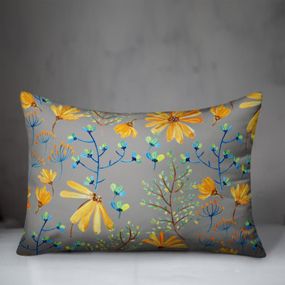 Floral Outdoor Reversible Throw Pillow