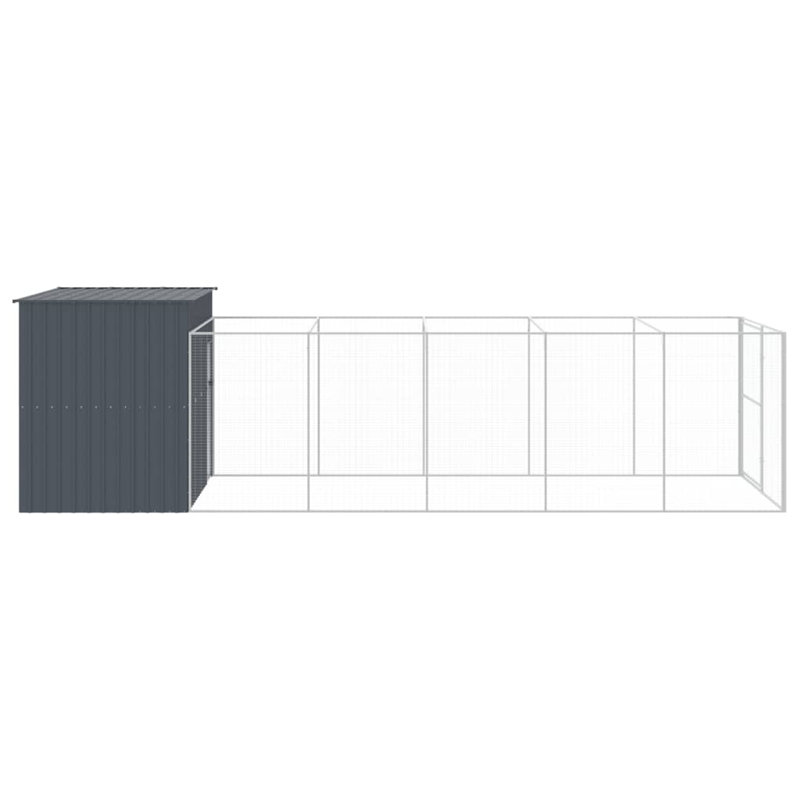 Niche pour chien en métal, Gris anthracite, H 71,3 po x l 84,3 po x P 260,2 po