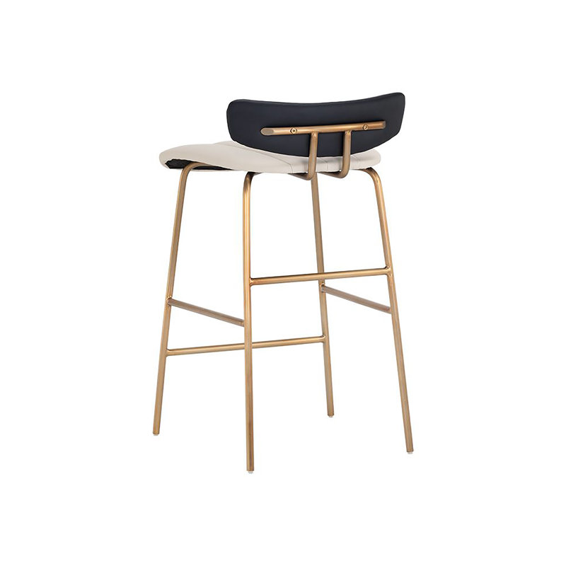 Lorelei Upholstered Stool, Black Faux Leather, Counter Stool (26" Seat Height)