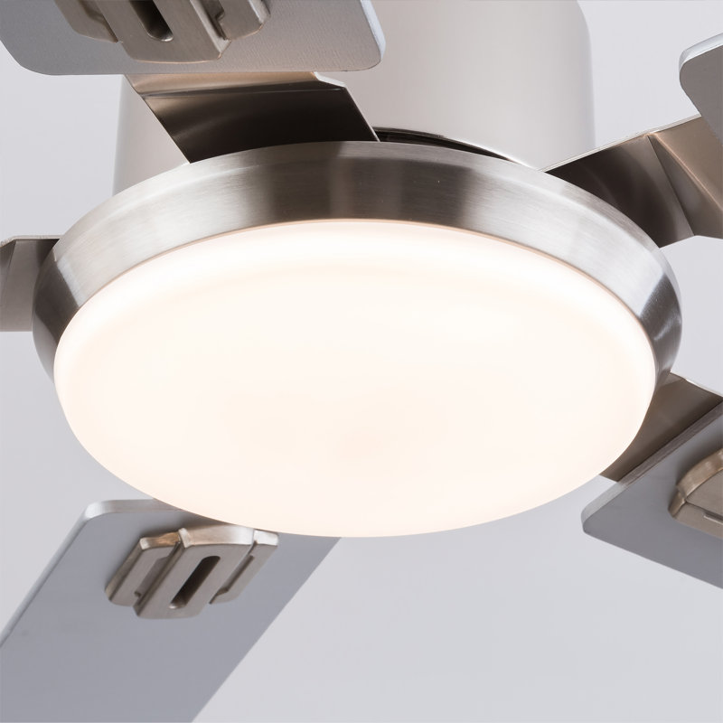 Ventilateur de plafond 42 po avec lumière et télécommande - Ventilateur moderne à profil bas avec moteur à courant continu réversible à 6 vitesses, DEL à 3 couleurs à intensité variable, pales à finition double (deux options de couleur)