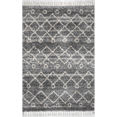 Candler Geometric Gray Area Rug