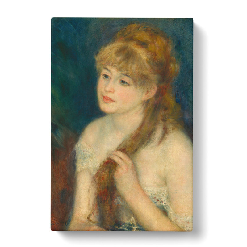 Woman Braiding Her Hair by Pierre-Auguste Renoir - Wrapped Canvas, 60cm H x 40cm W x 3cm D