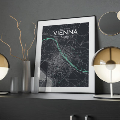 Vienna City Map In Dream - No Frame Print