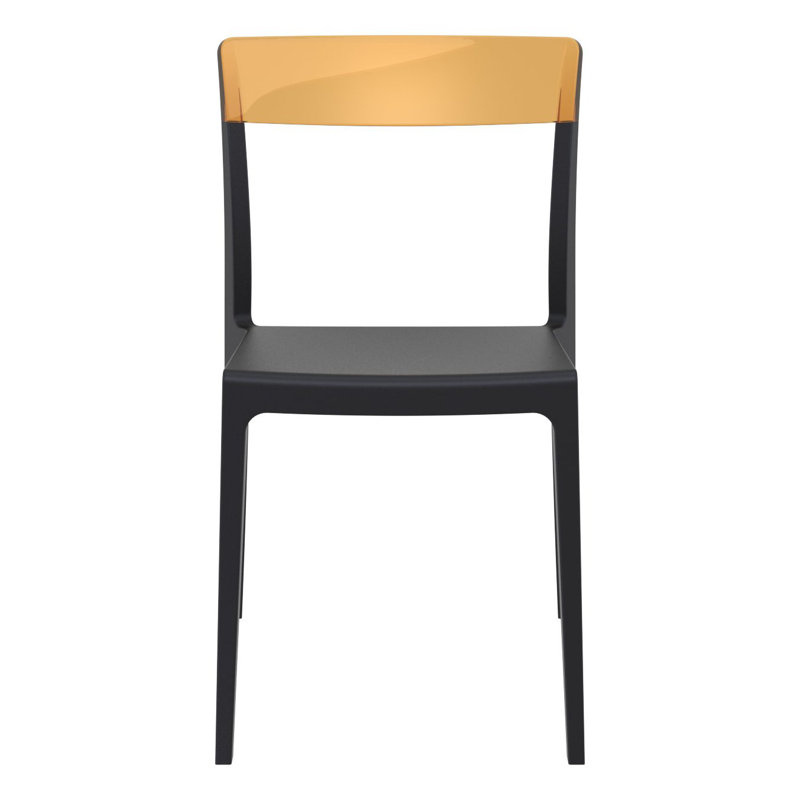 Chaise de terrasse empilable Kliebert, Noir / ambre transparent