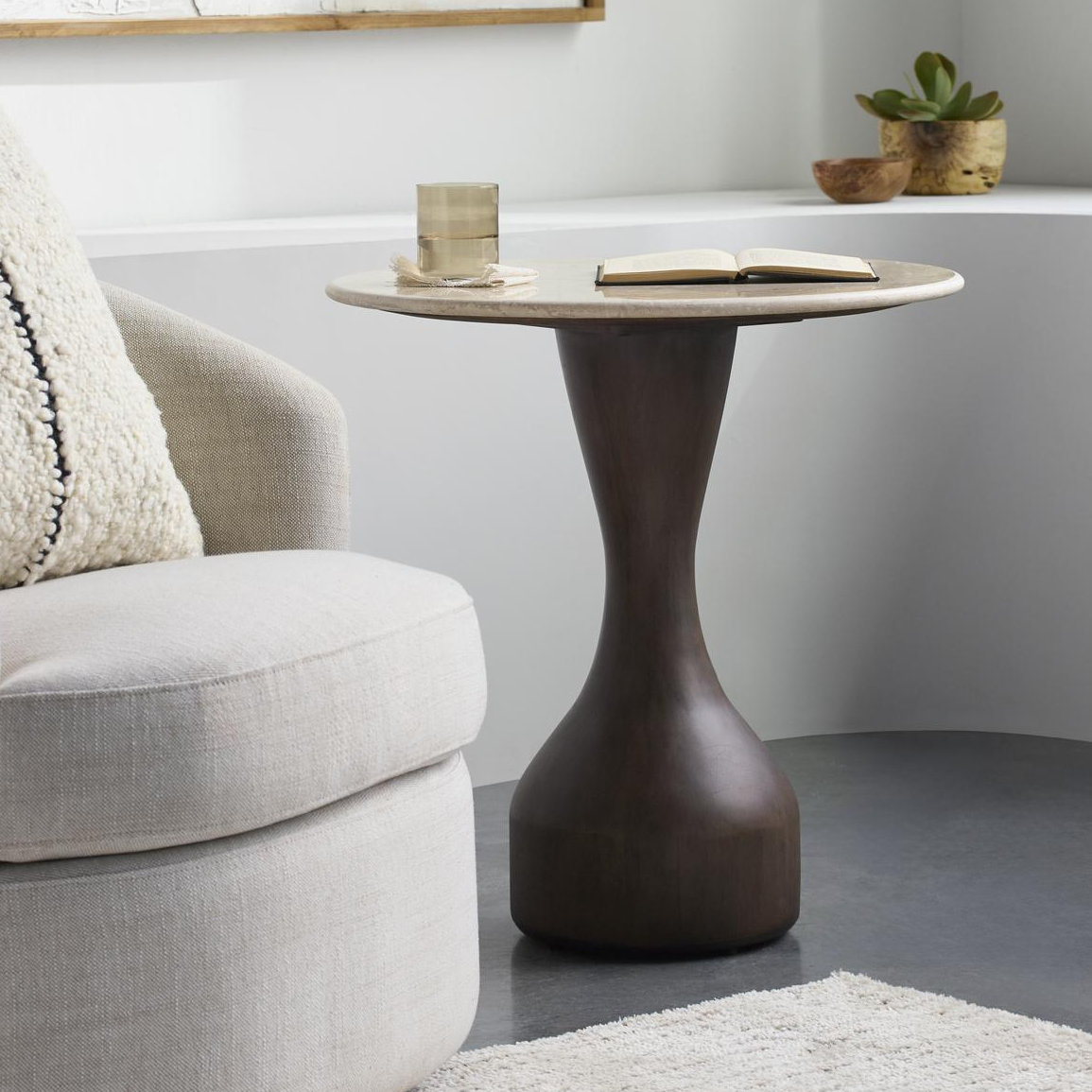 Galey Alix x Livabliss Argiro End Table, Brown