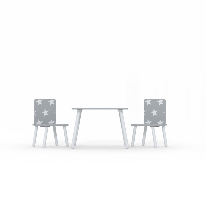 Crow Kids Square Play Or Activity Table and Chair Set, Grey
