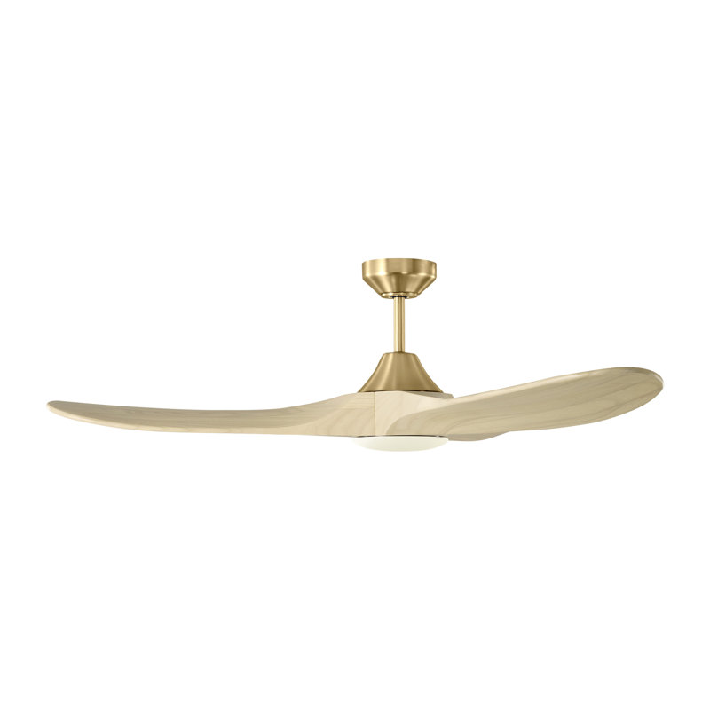 Visual Comfort Fan Maverick Smart 52 LED Indoor Ceiling Fan with Threaded Downrod, Dark Walnut blades and Handheld Remote