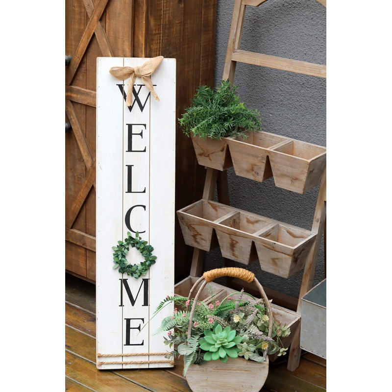 Décoration murale en bois «Welcome»