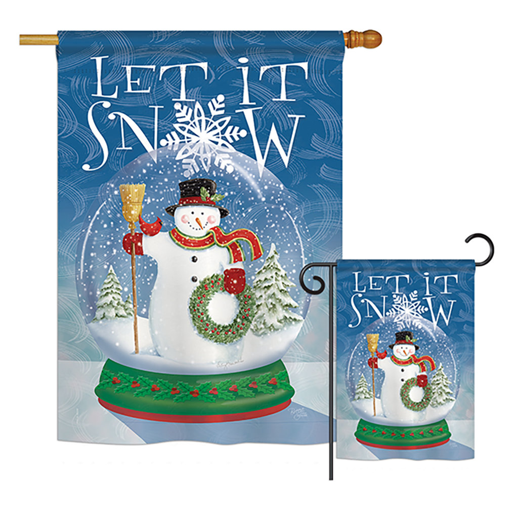 Double Sided 40'' H x 28'' W Polyester Christmas Flag Set Breeze Decor