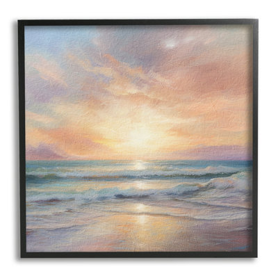 Highland Dunes Coastal Sunset Reflection, estampe numérique encadrée, conception par LSR Design Studio