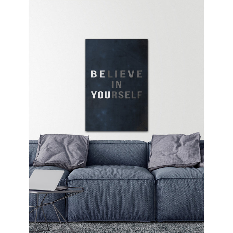 «Believe in Yourself II», reproduction d'art textuel sur toile tendue, H 36 po x l 24 po x P 1,5 po
