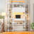  70.87" Home Office Desk With Bookshelf & Led Light & Built-in Outlets, Computer Desk With Drawer & Storage Shelves And Cabinets, Study Table Writing Desk With Hutch For Home Office, White-1511550281
