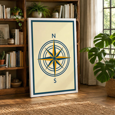Nautical Compass Rose Vintage - Wrapped Canvas