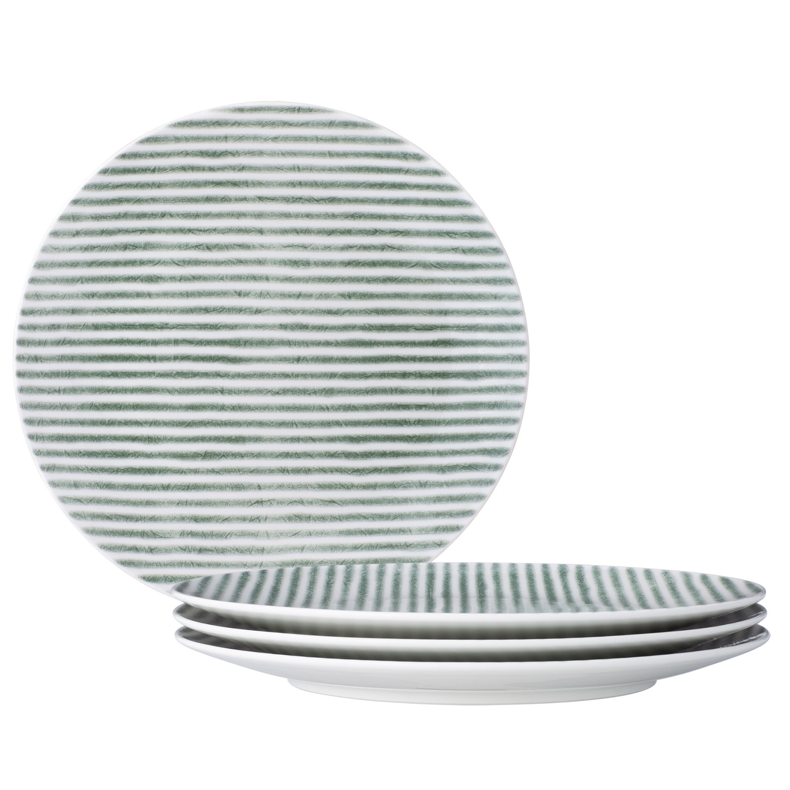 Noritake Hammock Coupe Salad Plates - Stripes, 9-1/2", Green