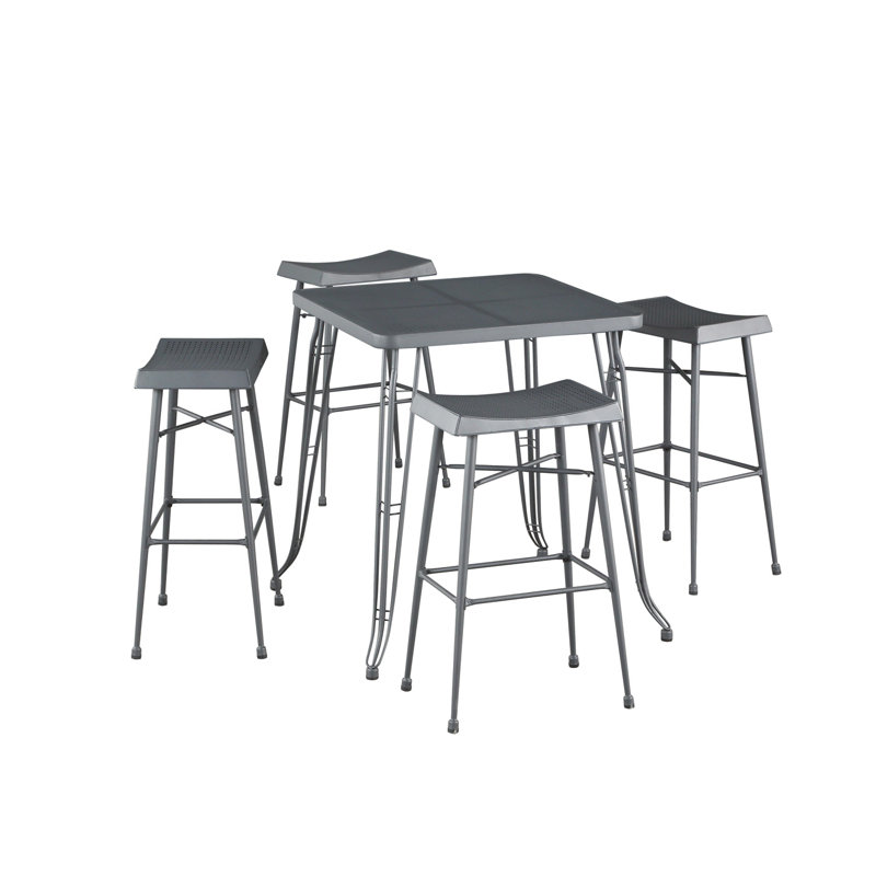 Ensemble de salle à manger Olveston, 1 table et 4 chaises, Noir, 33