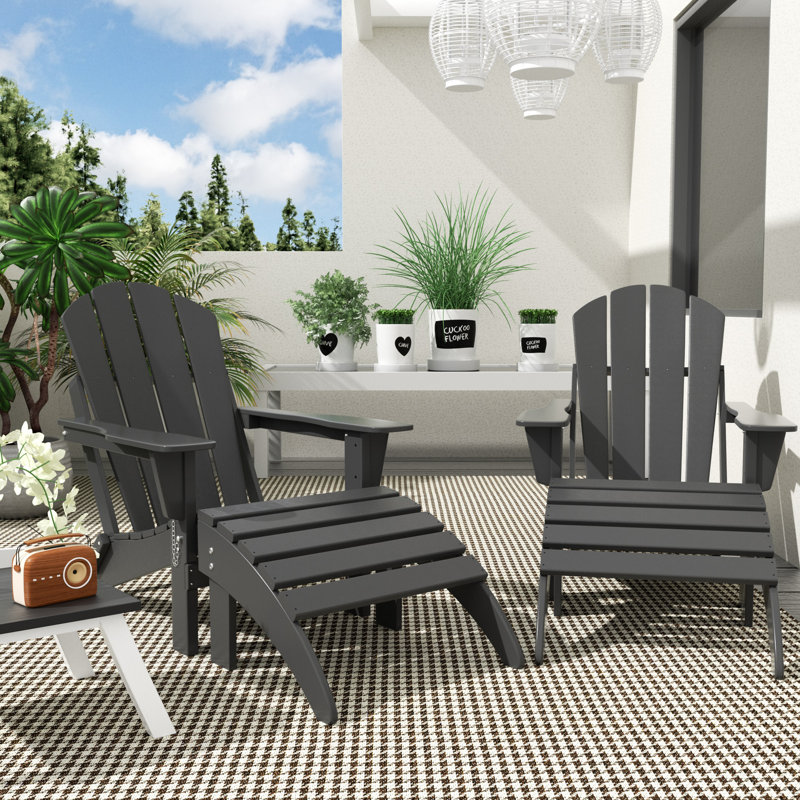 Shawnna Foldable Outdoor Adirondack Chair, Grey