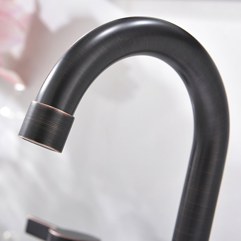 Widespread 2-handle Bathroom Faucet with Drain Assembly, Oil Rubbed Bronze