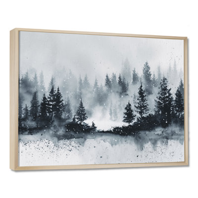 Art mural Warrene, toile boisée brumeuse, Warrene