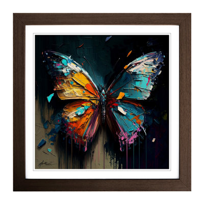 Butterfly Palette Knife Painting - Framed Print
