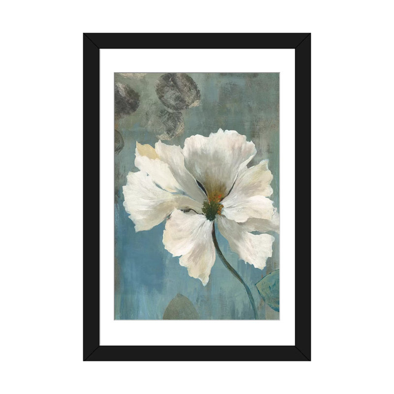 « ice blue i », impression sur toile, Papier beaux-arts encadré noir, Blanc, H 24 po x l 16 po x P 1 po