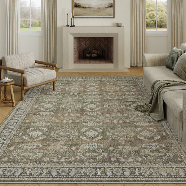 Alcott Hill® Kitty Machine Washable Oriental Area Rug for Living Room ...