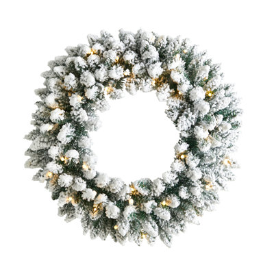 Faux Lighted 24'' Wreath
